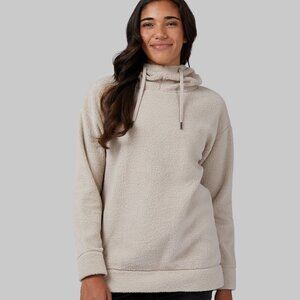 WOMEN'S 32 Degrees SHORTHAIR SHERPA PULLOVER HOODIE Cobblestone Medium
